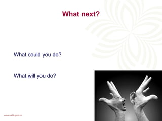 What next?




What could you do?


What will you do?
 