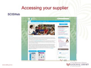 Accessing your supplier
SCISWeb
 