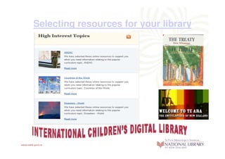 Selecting resources for your library
 