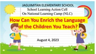 National Learning Camp School Learning Action Cell Topics | PPTX