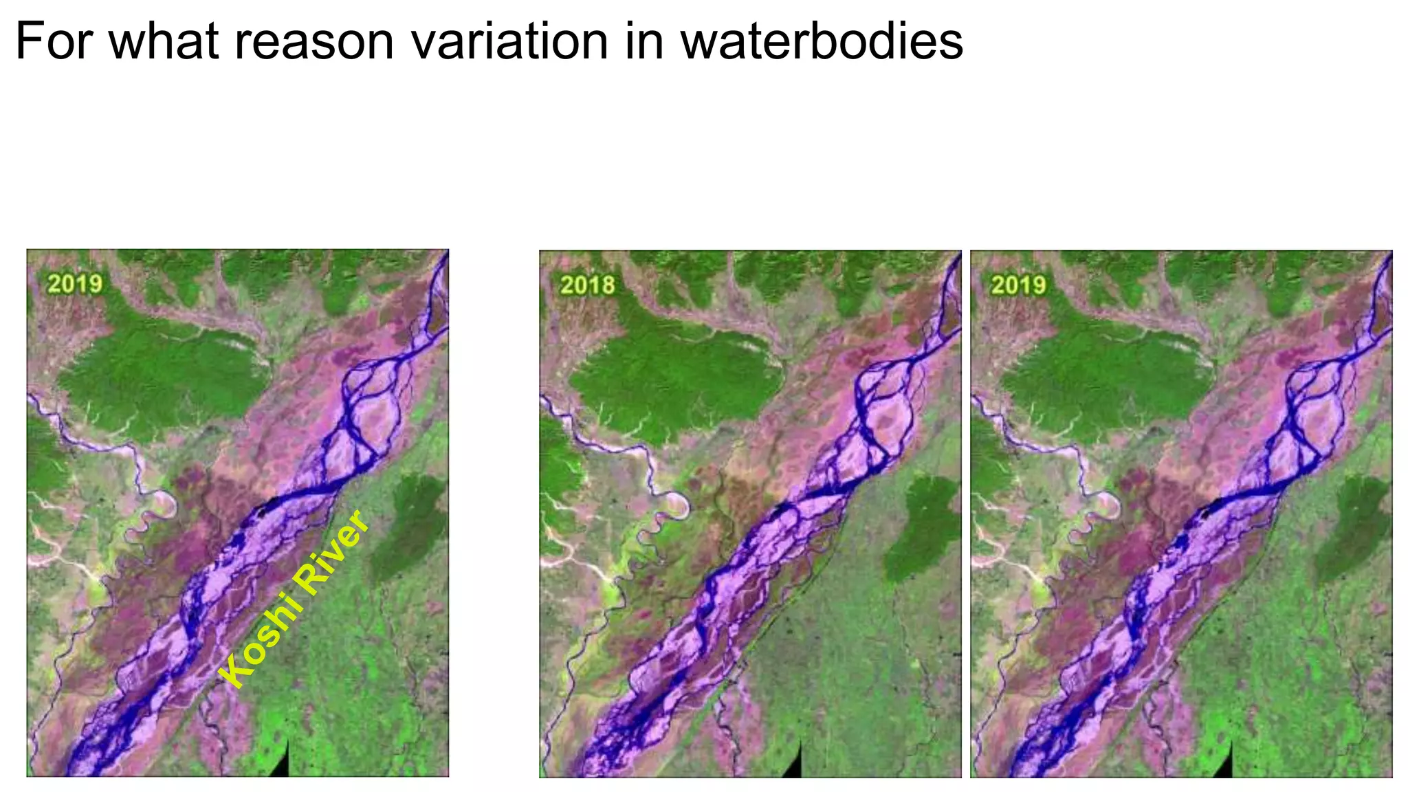 For what reason variation in waterbodies
 