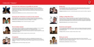 El primero entre iguales
En este learningCoffee descubriremos que estar al mando no es sinónimo de tener todas las respuestas,
sino que signiﬁca implicar a todo nuestro equipo y saber utilizar las diferentes habilidades, experiencias e
iniciativas que hay en él.
Coaching, habilidades profesionales y de gestión, liderazgo, trabajo en equipo.
Si las miradas matasen
Cuando nuestra actitud con los demás no es la adecuada aparecen los problemas: si somos un incordio
para los demás, los demás se acabarán convirtiendo en un incordio para nosotros.
En este learningCoffee encontraremos técnicas para tratar correctamente a nuestros clientes y
compañeros de trabajo, mejorar la actitud hacia nosotros de quienes nos rodean y, de paso, crear nuevas
oportunidades de negocio.
Comunicación, resolución de conﬂictos y negociación, ventas y atención al cliente.
Compártelo
A través de este learningCoffee descubriremos cuáles son las habilidades que necesitamos como
auténticos coachers para hacer progresar a nuestro equipo, tanto en lo personal como para lograr los
objetivos de la organización. Veremos, desde el ﬁltro del humor, ejemplos de lo que es (y no es) un buen
coaching.
Coaching, habilidades profesionales, liderazgo, trabajo en equipo.
Reafírmate
Este learningCoffee trata las ventajas y desventajas del comportamiento pasivo, agresivo y asertivo. A
través de diferentes escenarios, conoceremos los tres principios clave del asertivo y descubriremos
cómo comunicarnos de manera honesta, ﬁrme y educada.
Inteligencia emocional, comunicación y presentaciones, gestión personal, resolución de conﬂictos y negociación.
Ponlo por escrito
Todos podemos lograr redactar de una manera eﬁcaz, aunque escribir no sea lo nuestro. Este
learningCoffee nos explica sencillas técnicas para poder transmitir la información correcta a las personas
correctas de una manera clara, simple y persuasiva.
Comunicación y presentaciones, habilidades profesionales.
30 Ways to Make MoreTime
30 maneras de tener más tiempo nos demuestra que la gestión del tiempo puede aprenderse y ser
puesta en práctica por cualquiera dentro de nuestra empresa u organización. A través de personajes
y situaciones interesantes conoceremos los problemas más importantes y frecuentes de la gestión del
tiempo, mientras que aprendemos cuál es el modo correcto e incorrecto de gestionar nuestro tiempo.
Gestión del tiempo, gestión personal, habilidades profesionales.
Evaluación del rendimiento: la pesadilla de todo jefe
Hay ocasiones en las que una evaluación del rendimiento puede convertirse en una pesadilla por
culpa de la actitud de la persona entrevistada. En este learningCoffee conoceremos los seis perﬁles de
trabajadores que suelen poner a prueba la capacidad de sus evaluadores. Veremos qué errores no se
deben cometer y cómo debemos reaccionar ante ellos para que el proceso resulte, al ﬁnal, productivo
para las dos partes.
Evaluación del rendimiento, recursos humanos y administración, gestión por objetivos.
Evaluación del rendimiento: el sueño de todo evaluado
Este learningCoffee muestra las claves para, como persona evaluada, poder preparar la evaluación
perfecta. Sabrás cómo utilizar información de tu rendimiento pasado y actual para planiﬁcar tu futuro,
identiﬁcando las acciones especíﬁcas que mejorarán el diálogo con tu evaluador.
Evaluación del rendimiento, humanos y administración, gestión por objetivos.
Colección “The Classics”
 