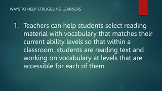 Strategies to Address Needs of Struggling Students | PPTX