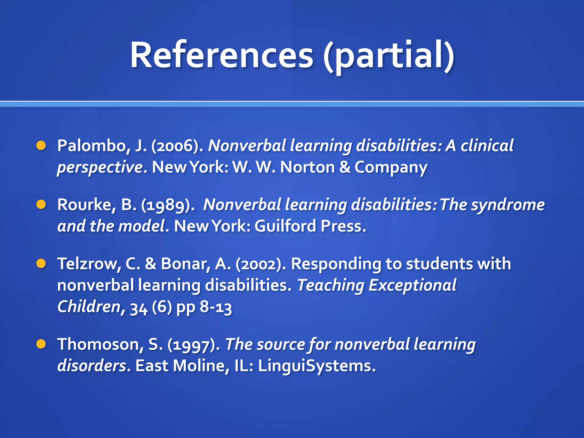 Arithmetic DeficitsCompensatory InterventionsGraph paper to assist in column alignment when completing arithmetic problemsUse of a calculator or matrix of arithmetic factsChapter summaries or study guidesRehearsal strategies that rely on verbal mnemonic devicesInstructional/Therapeutic InterventionsStrategy training in specific skill areas, such as written expressionGraphic organizers, especially with sequential/ linear components(From: Telzrow & Bonar, 2002) 