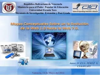 Autor: IVÁN G. PÉREZ G.
CI:6.693.695
República Bolivariana de Venezuela
Ministerio para el Poder Popular de Educación
Universidad Fermín Toro
Decanato de Investigación Extensión y Post Grado
Valencia, 14 de Mayo del 2014
 