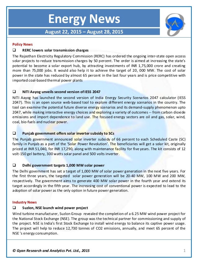 Nl energy aug 22 - aug 28, 2015