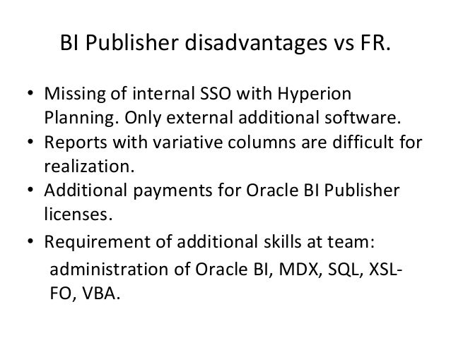 Oracle Bi Publisher Licensing Costs