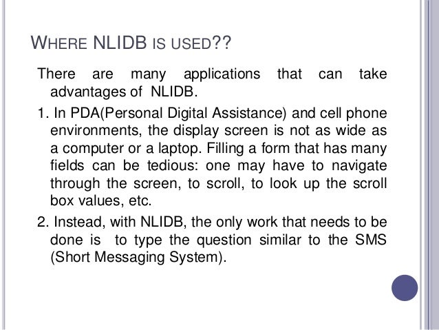 Nlidb Natural Language Interface To Databases
