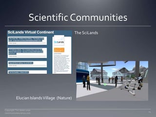 Scientific Communities <br />Copyright Tim Jones 2010   communicatescience.com<br />24<br />The SciLands<br />Elucian Isla...