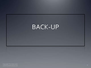 BACK-UP<br />27<br />Copyright Tim Jones 2010   communicatescience.com<br />