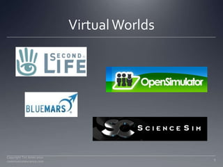 Virtual Worlds<br />Copyright Tim Jones 2010   communicatescience.com<br />9<br />