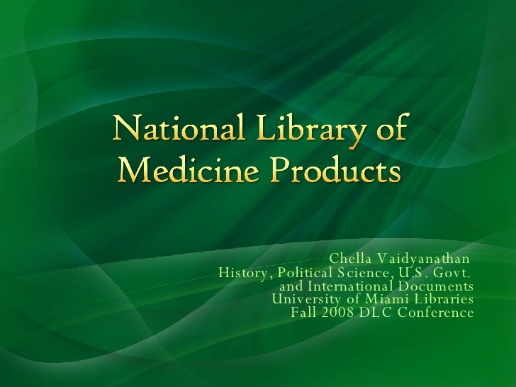 National Library of Medicine Products