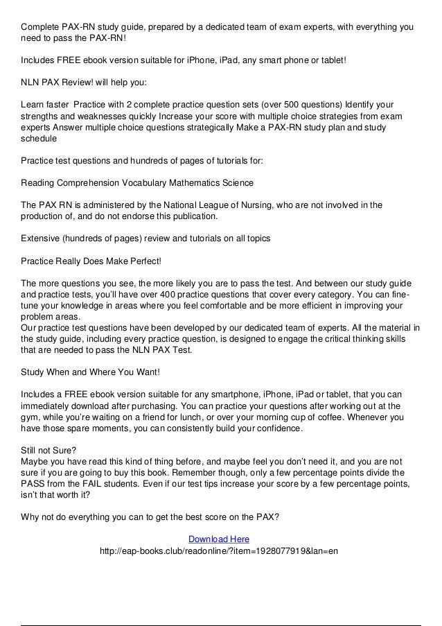 Nln Pax Review Nln Pax Rn Study Guide And Practice Test