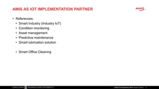 AMIS AS IOT IMPLEMENTATION PARTNER
• References:
• Smart Industry (Industry IoT)
• Condition monitoring
• Asset management
• Predictive maintenance
• Smart lubrication solution
• Smart Office Cleaning
nlOUG Tech Experience 2018: People Counter 5
 