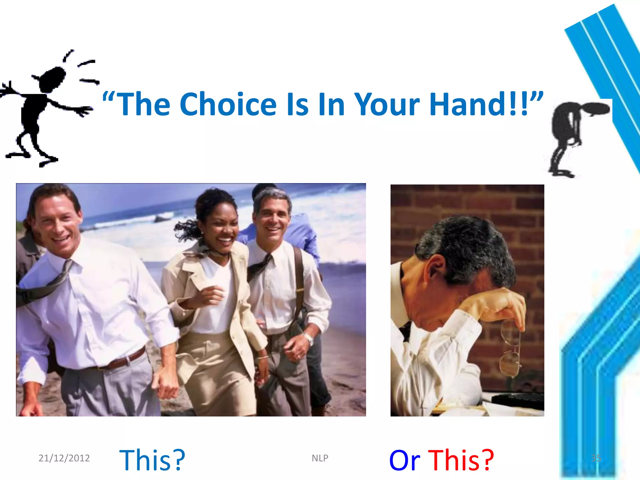 “The Choice Is In Your Hand!!”




21/12/2012
              This?        NLP
                                 Or This?     35
 