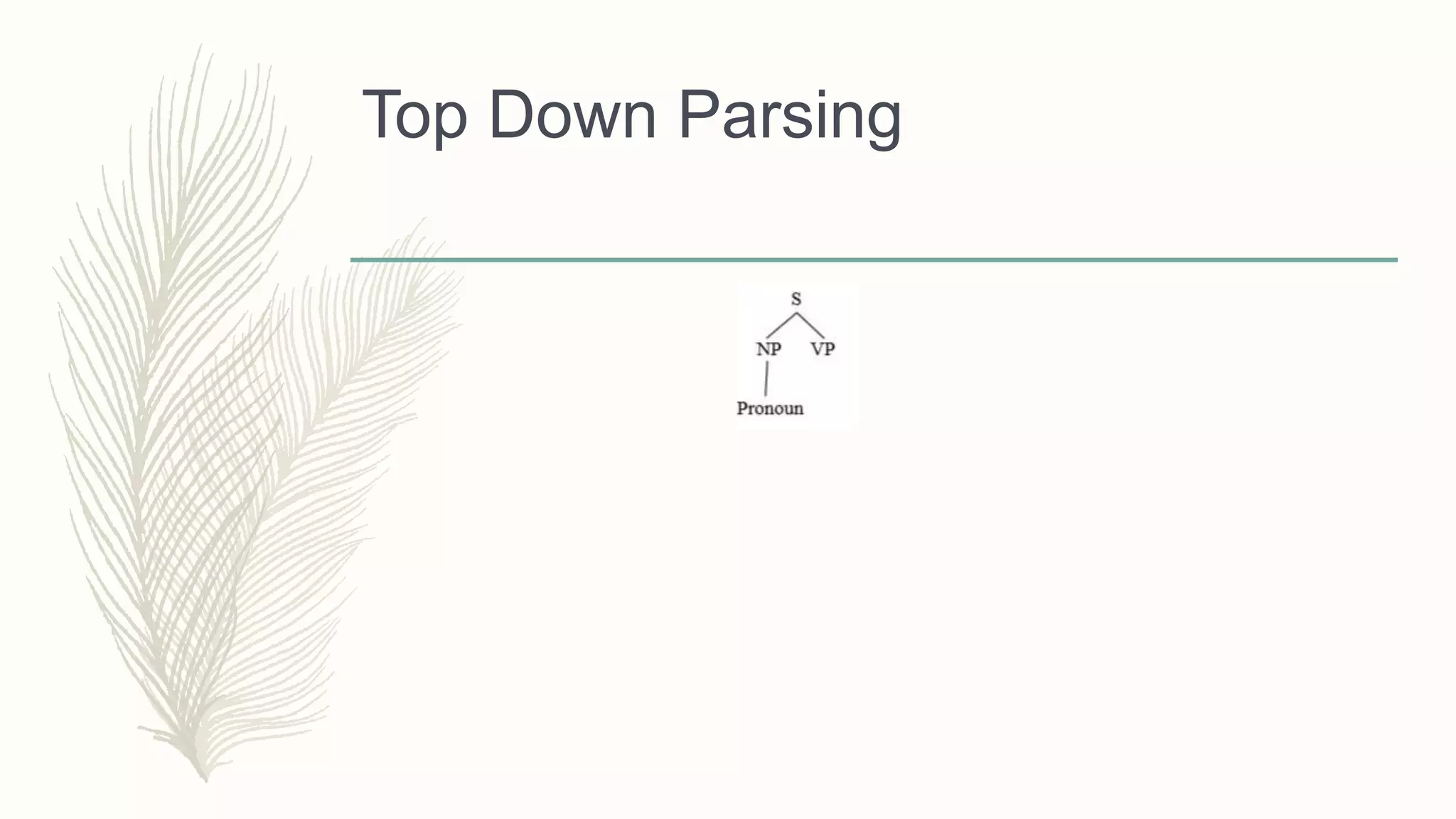 Top Down Parsing
 
