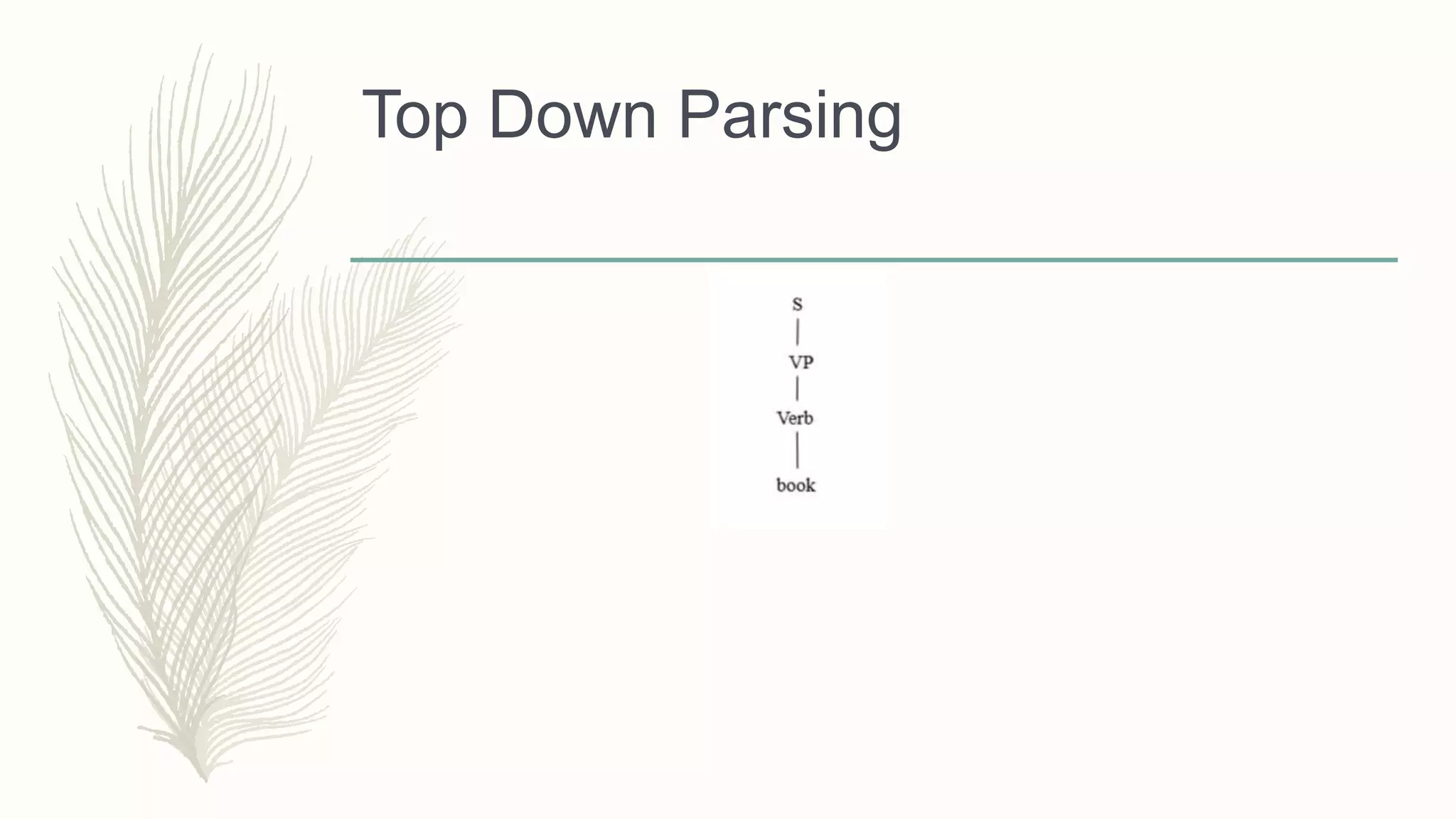 Top Down Parsing
 