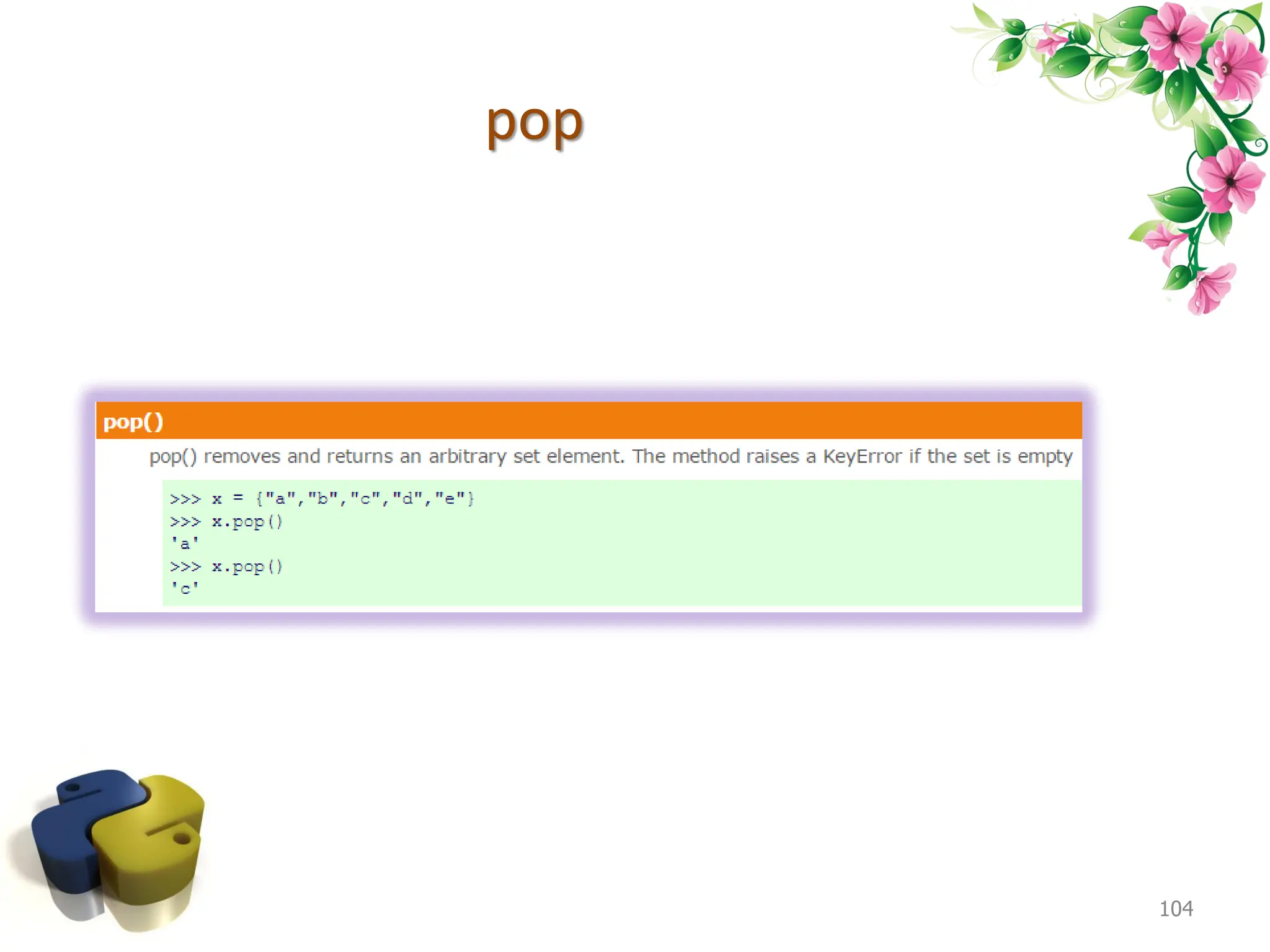 pop 104 
