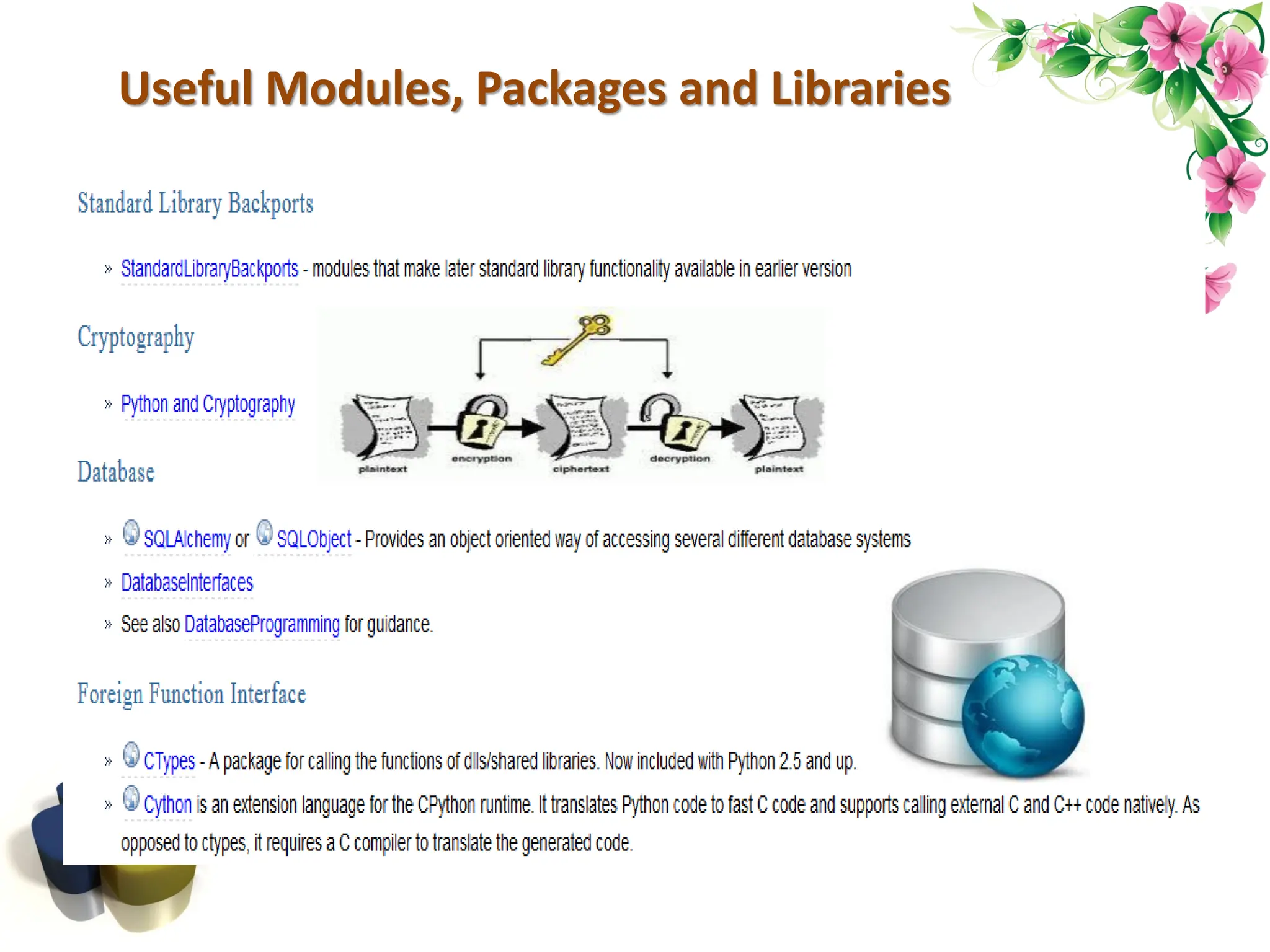 Useful Modules, Packages and Libraries 