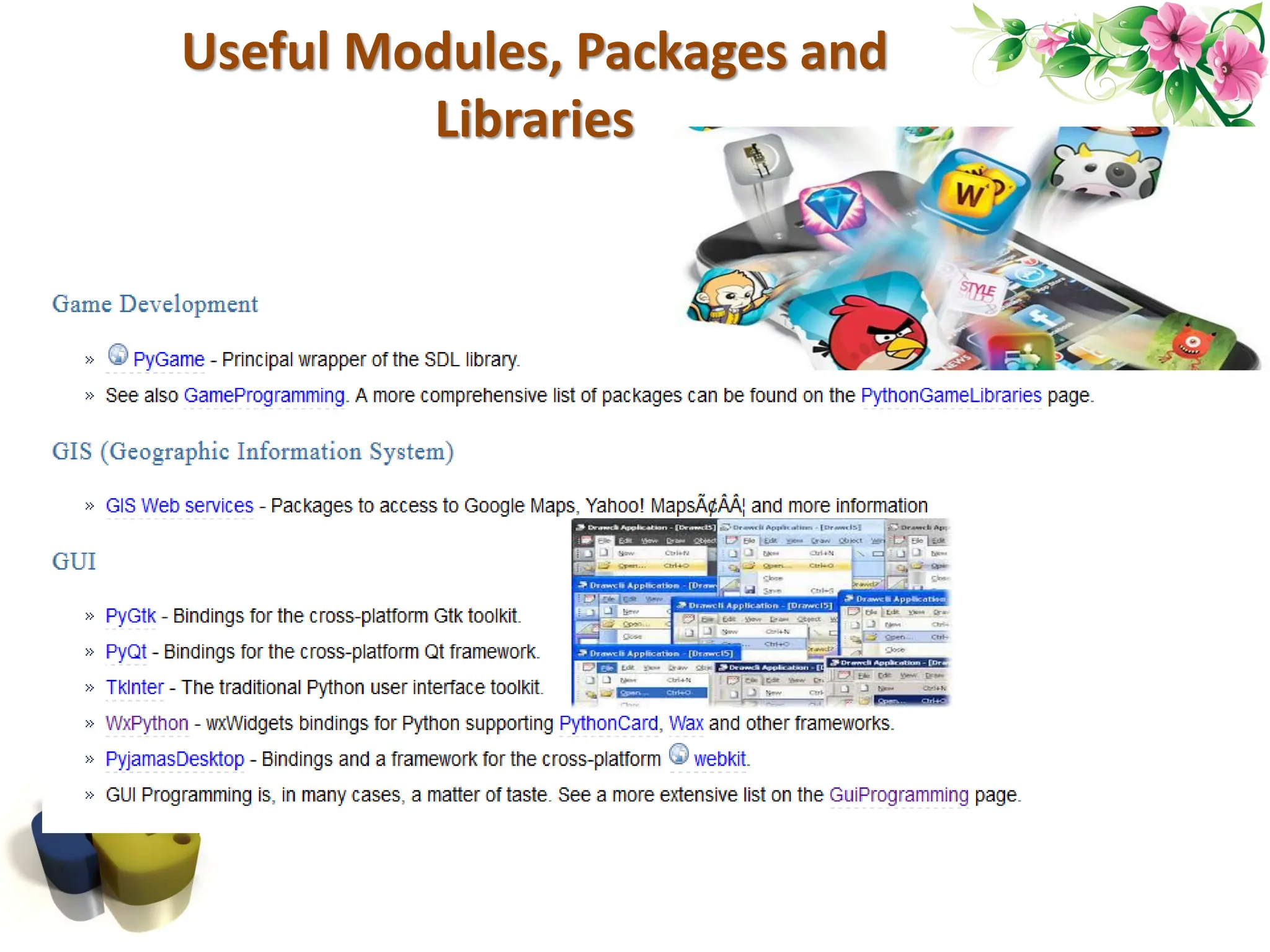 Useful Modules, Packages and Libraries 
