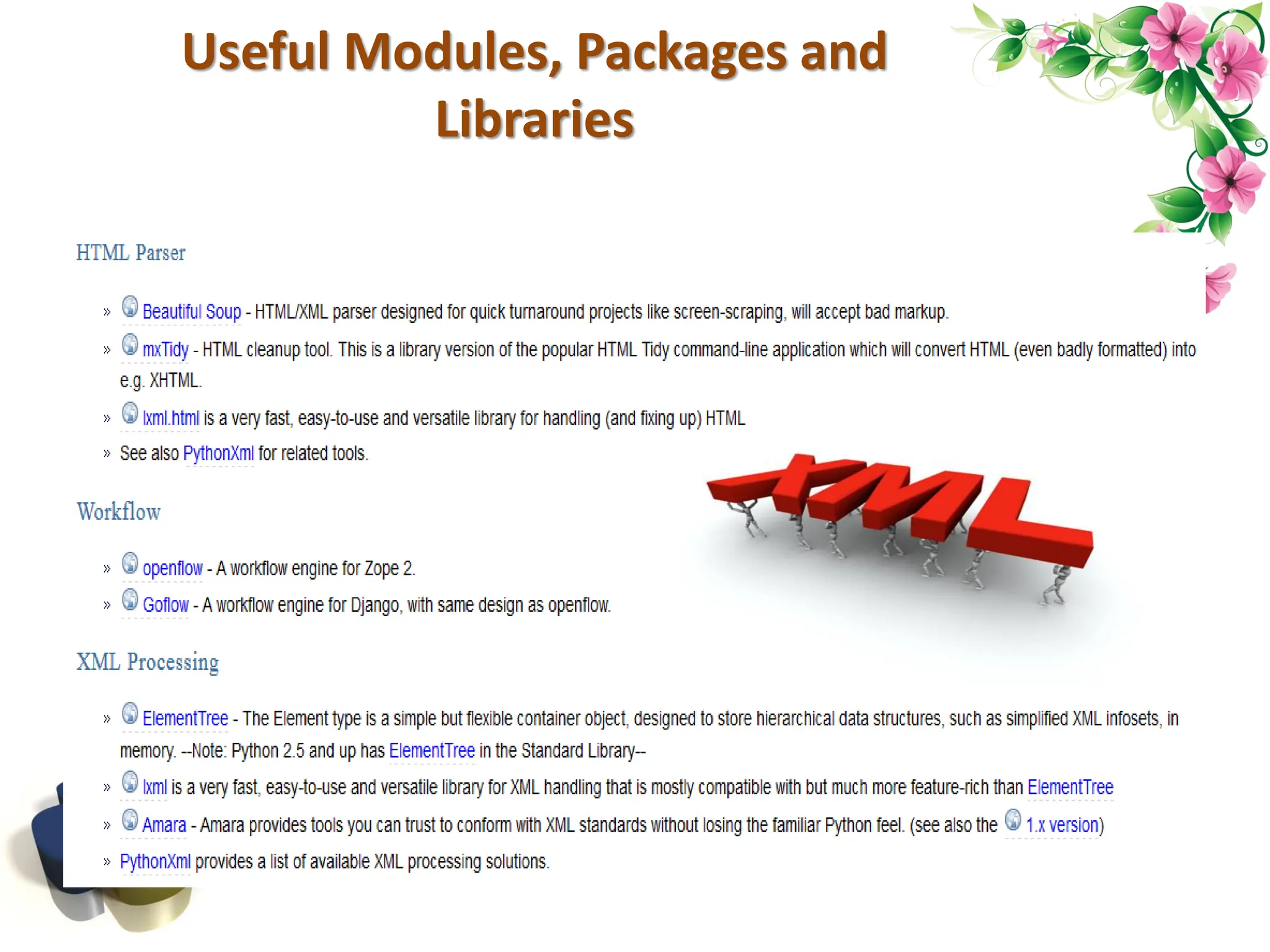 Useful Modules, Packages and Libraries 