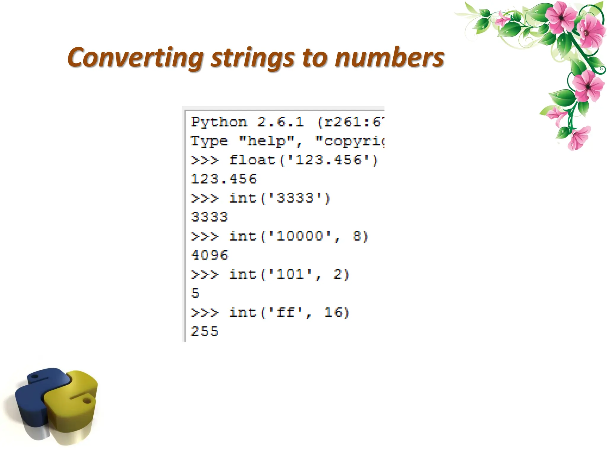 Converting strings to numbers 