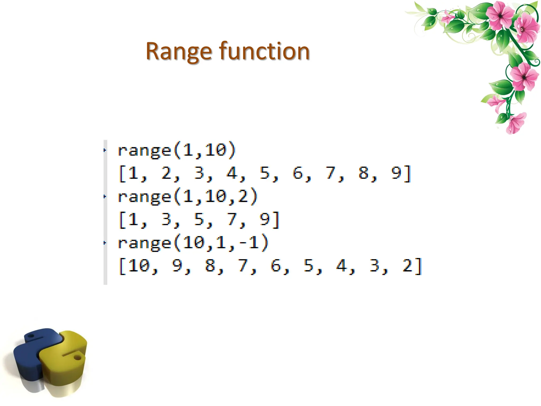 Range function 