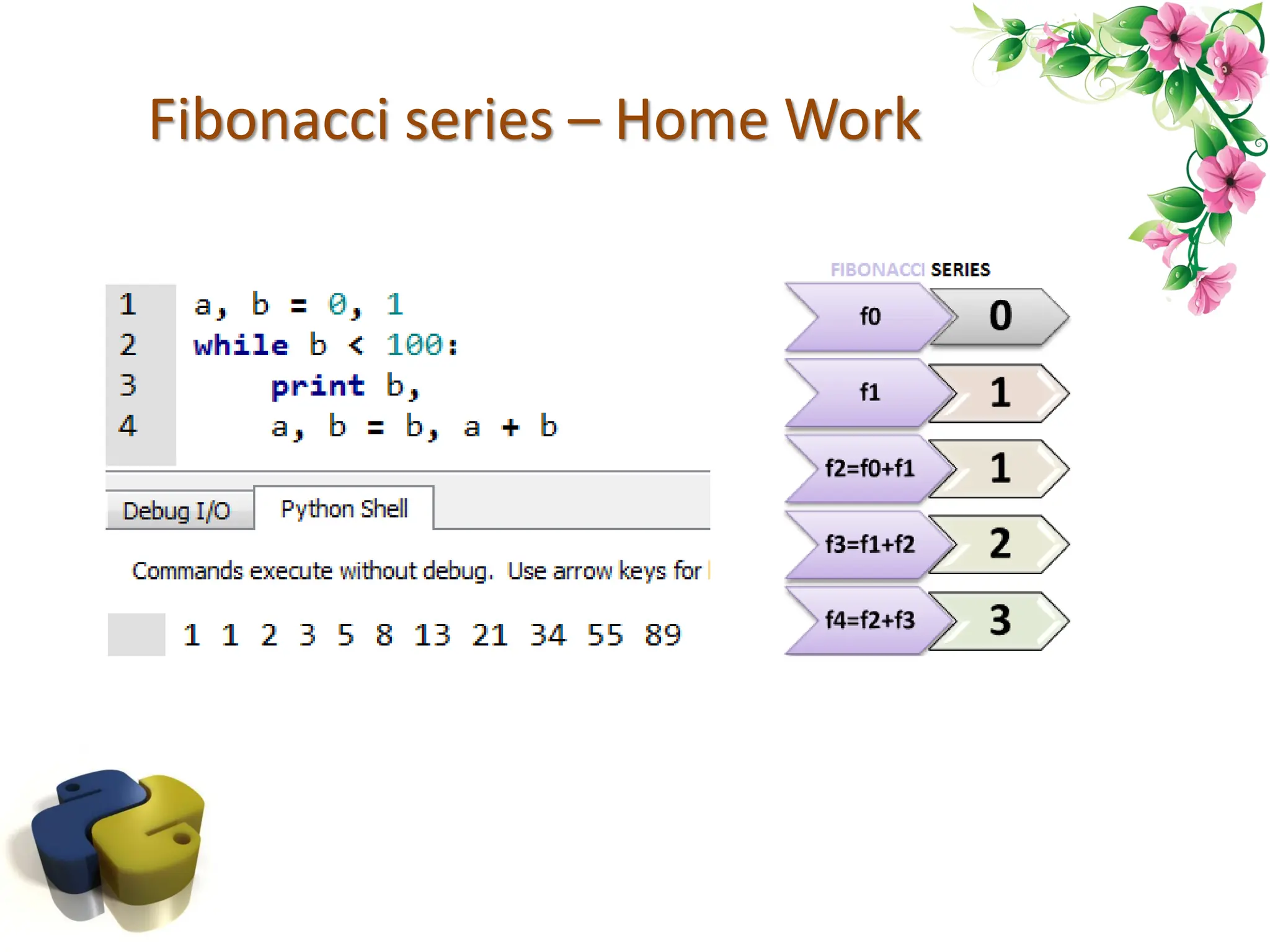 Fibonacci series – Home Work 