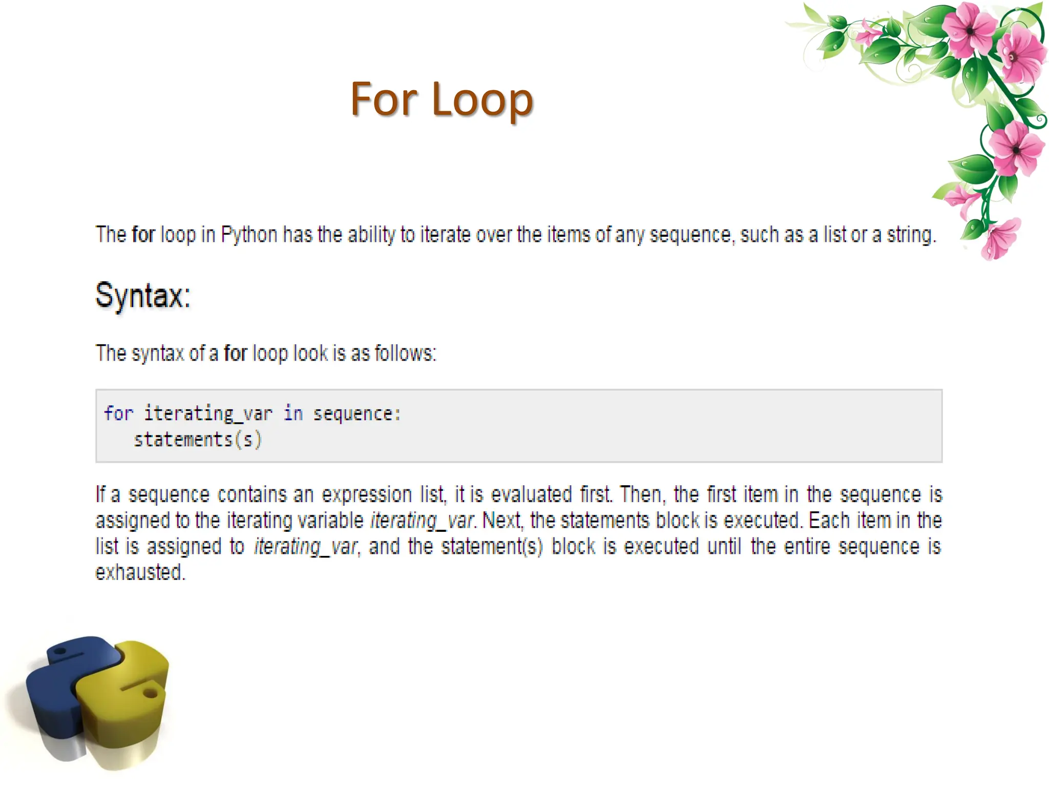 For Loop 