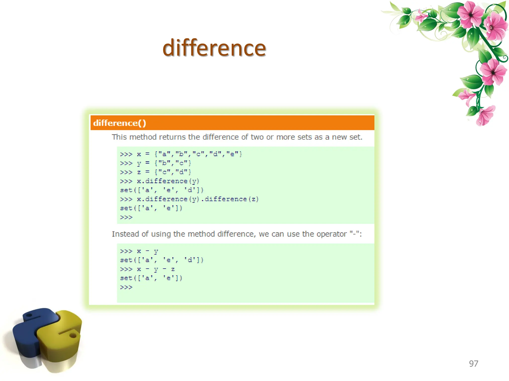 difference 97 