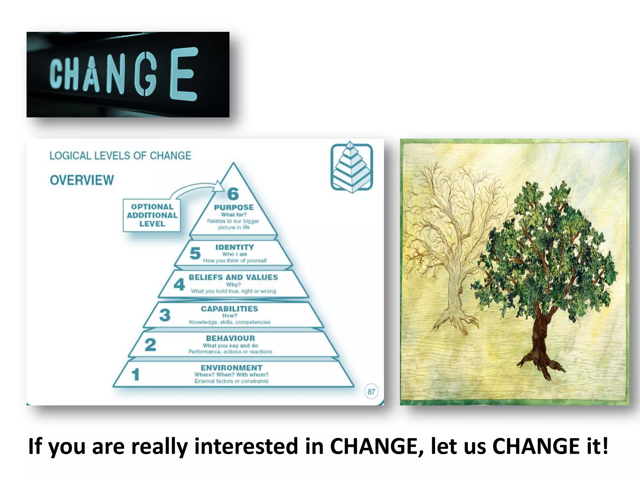 If you are really interested in CHANGE, let us CHANGE it!
 