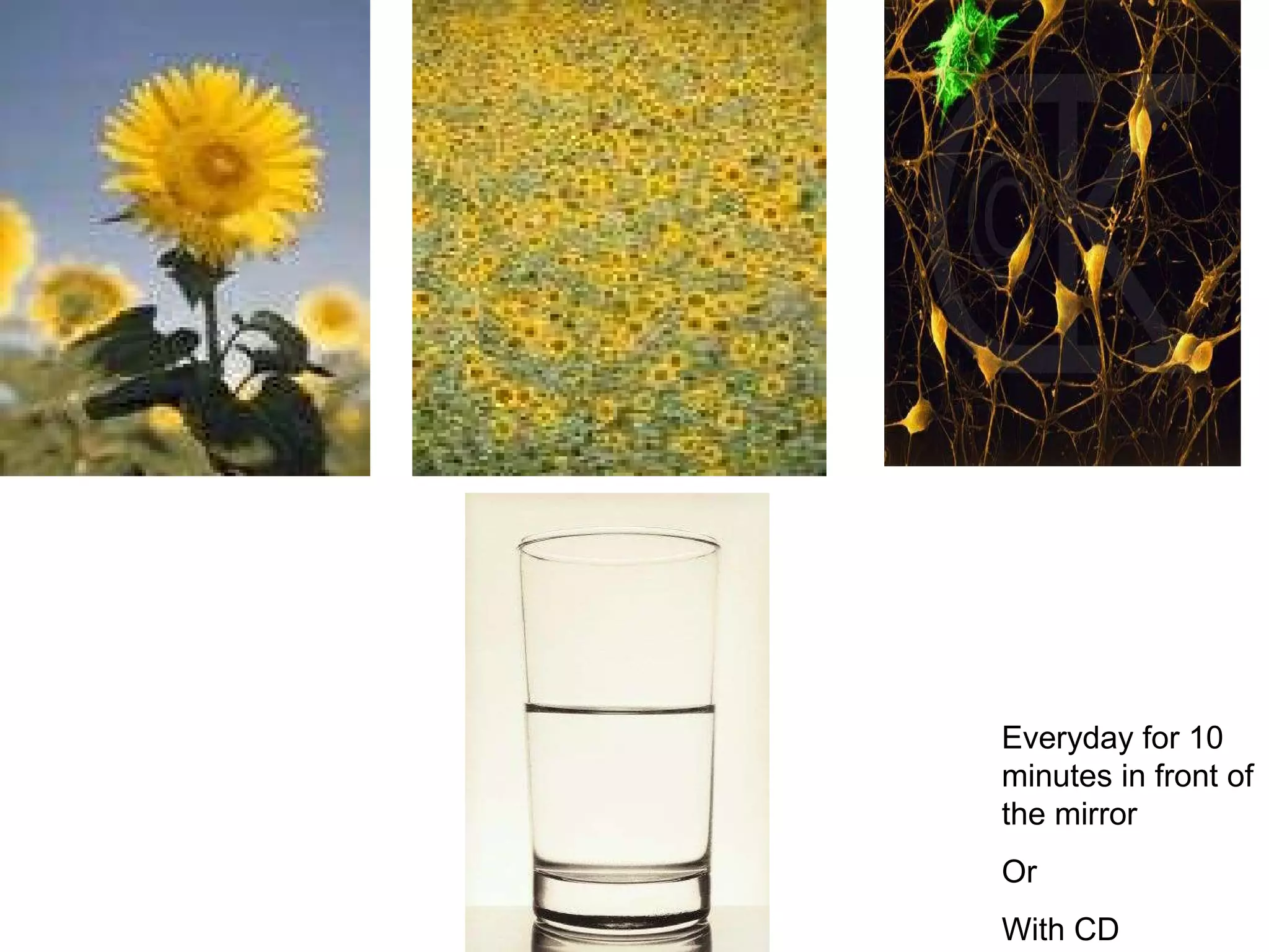 Everyday for 10 minutes in front of the mirror Or  With CD 