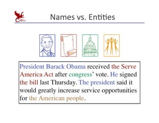 Names	
  vs.	
  EnEEes
	
  
 