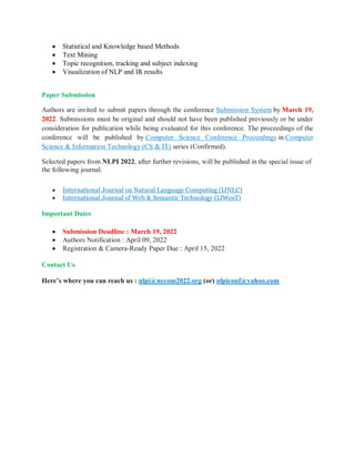 3rd International Conference On Nlp Information Retrieval Nlpi 2022 Pdf 3rd International Conference On Nlp Information Retrieval Nlpi 2022 Pdf