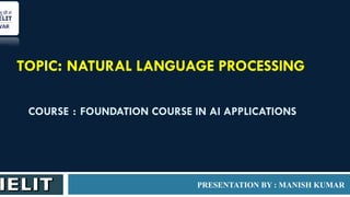 NLP in AI for natural language processing | PPTX