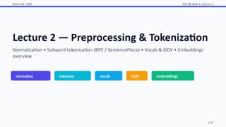 Comprehensive Guide to NLP Preprocessing and Tokenization Techniques | PPTX