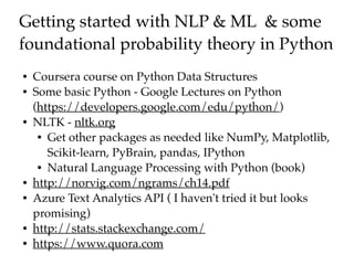 NLP & Machine Learning - An Introductory Talk | PPT