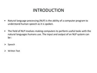 Natural language processing | PPTX | Artificial Intelligence ...