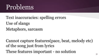 Sentiment analysis of song lyrics | PPTX