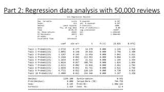 Part 2: Regression data analysis with 50,000 reviews
 