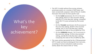 What’s the
key
achievement?
 