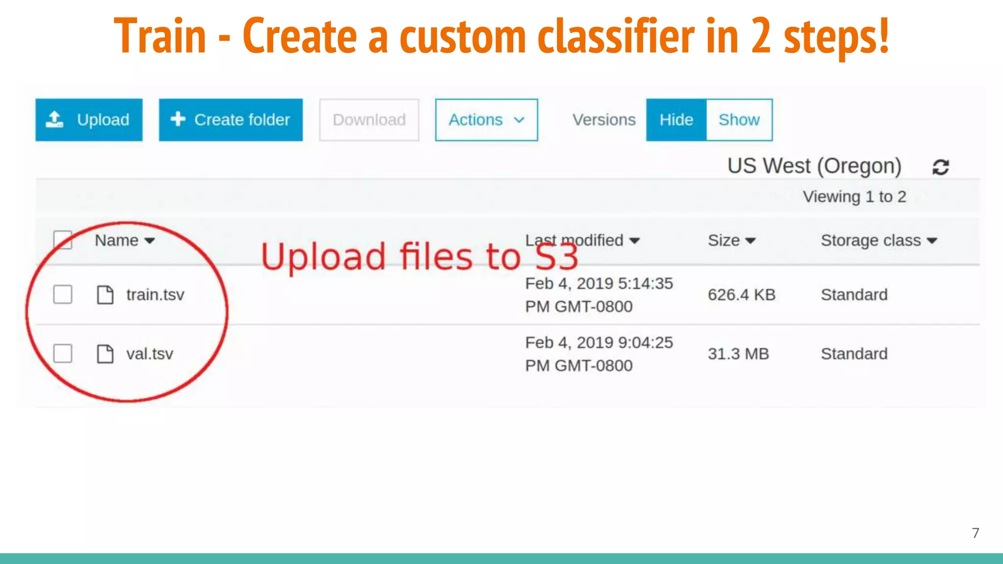 Train - Create a custom classifier in 2 steps!
7
 