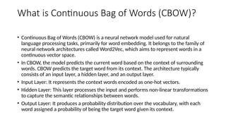 NLP WORDEMBEDDDING TECHINUES CBOW BOW.pptx