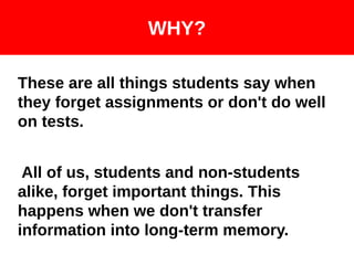 Student Forget Memory strategies | PDF