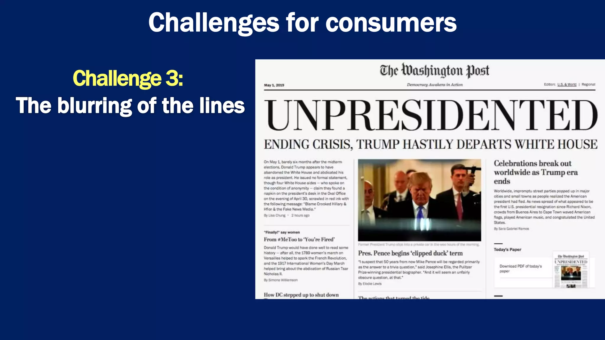 Challenge 3:
Challenges for consumers
 