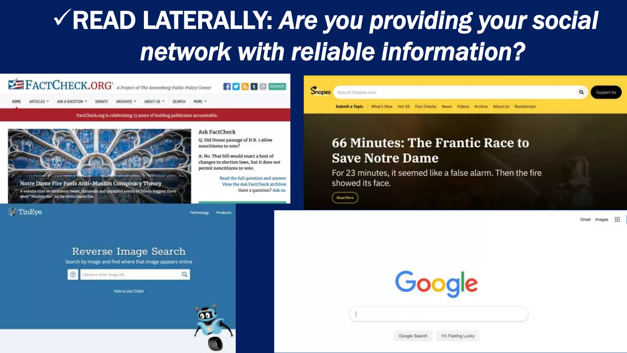 READ LATERALLY: Are you providing your social
network with reliable information?
 