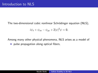 Soliton Stability of the 2D Nonlinear Schrödinger Equation | PDF