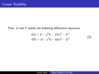 Soliton Stability of the 2D Nonlinear Schrödinger Equation | PDF