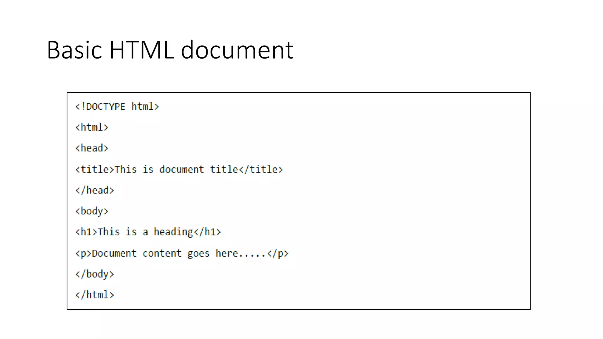 Basic HTML document
 