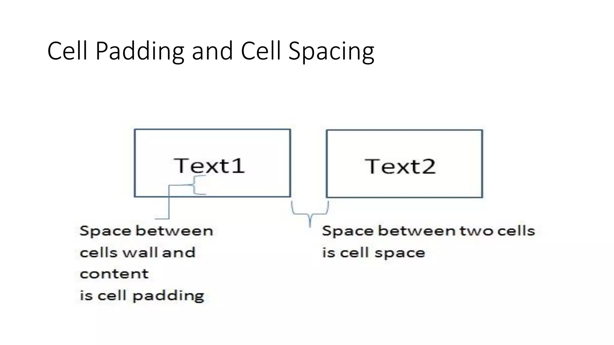 Cell Padding and Cell Spacing
 